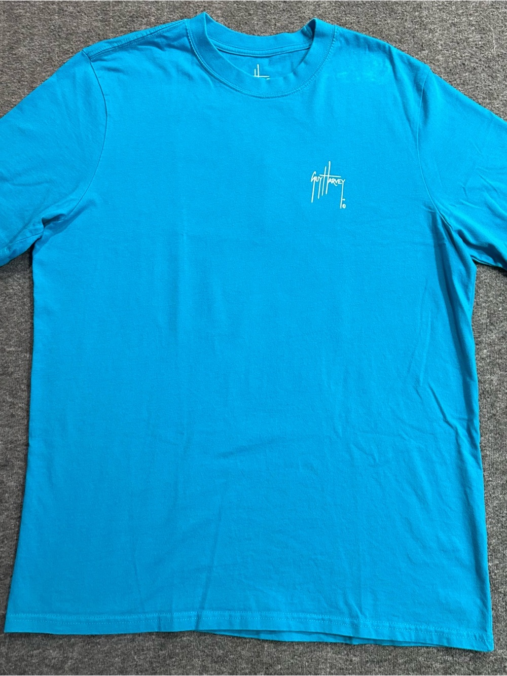Guy Harvey Marlin Fishing Tshirt Mens Large Blue Graphic Short Sleeve Cotton Tee - Picture 2 of 6